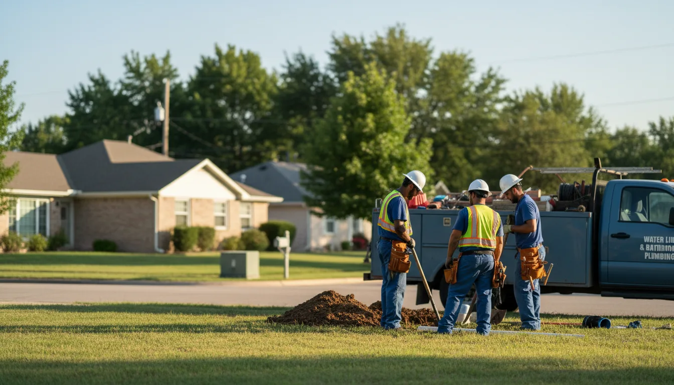 Residential water line and bathroom plumbing service in Manderson, WY